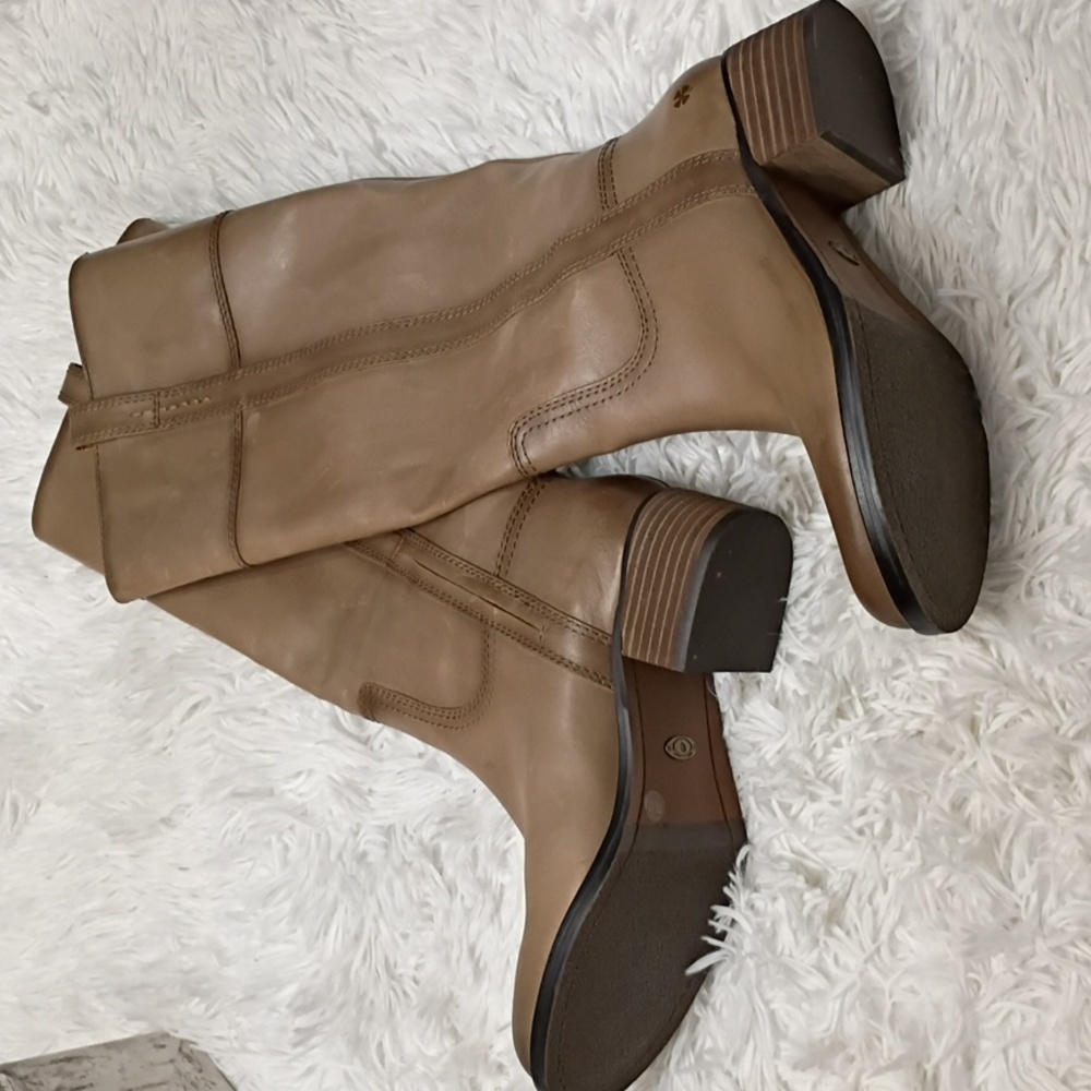 New Lucky Brand Hyacinth Leather Gray Riding Boots Size 7